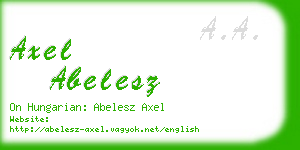 axel abelesz business card